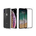 Pikkukuva 1 / 11: iPhone XS Max - 1 Set Stötdämpande Silikonskal med Skärmskydd Transparent
