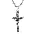 Miniatyrbilde 1 av 9: Eksklusivt Kors Jesus Rustfritt Stål Halskjede Silver