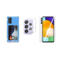 Miniatyrbilde 3 av 11: 1 Set Samsung Galaxy A72 Skal + Skärmskydd + Kameralinsskydd Transparent