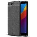 Miniatyrbillede 3 af 11: Huawei Y6 2018 - Smidigt Litchi-Läder Design Skal Mörkblå Mörkblå