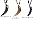 Miniatyrbild 4 av 4: Halsband Obsidian Vargtand Ice Obsidian
