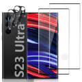 Miniatyrbilde 3 av 11: Galaxy S23 Ultra - (3-PACK) 3D och HD-Clear Skärmskydd inklusive Kameralinsskydd Transparent