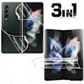 Miniatyrbild 1 av 10: 2-PACK 3-in-1 Samsung Galaxy Z Fold 3 Hydrogel Skärmskydd Transparent/Genomskinlig