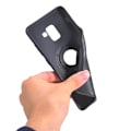 Miniatyrbilde 8 av 11: Samsung Galaxy A8 2018 - Carbon-Skal med Ringhållare FLOVEME Rosaröd