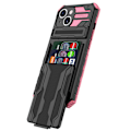 Miniatyrbilde 8 av 11: iPhone 14 Wallet Case - Funktionalitet och Militärklassat Skydd i Ett Röd