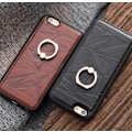 Pikkukuva 7 / 9: Exklusivt iPhone 6/6S skal i läder med ringhållare Röd