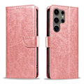 Miniatyrbillede 1 af 11: S24 Ultra - Elegant Läderplånboksfodral i 6 färger Pink gold