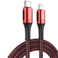Pikkukuva 1 / 6: Slittåligt Laddningskabel Type-C till Lightning (1.2M) Röd