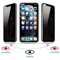 Pikkukuva 7 / 11: iPhone 11 Pro Max 3-PACK FullCover Anti-Spy Skärmskydd 9H Svart