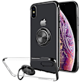 Miniatyrbillede 6 af 11: iPhone XS Max - Skyddande Skal med Ringhållare Roséguld