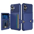 Elegant Plånboksfodral i Lyxigt PU-läder för iPhone 16 Blå
