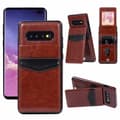 Skyddande Smart Skal med Kortfack - Samsung Galaxy S10 Brun