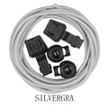 Elastiske Skolisser (Inklusive Snørlås) Lengde: 100cm Silver/Grå