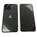 Miniatyrbillede 6 af 11: Aluminium Fram- & Baksida Skärmskydd 9H HD-Clear iPhone 11 Pro Svart