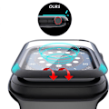 Miniatyrbilde 10 av 11: Apple Watch Series 7/8 41/45mm Skärmskydd (3D) Transparent 41mm