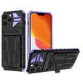 Mångsidigt Hybrid Fodral med Ställ och Plånbok för iPhone 14 Pro & 15 Pro Blå