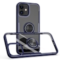 Miniatyrbilde 7 av 11: iPhone 12 Mini - Stilsäkert Skyddande Skal med Ringhållare LEMAN Marinblå/Silver