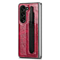 Pikkukuva 1 / 11: Läderfodral med pennhållare för Samsung Galaxy Z Fold 5 Red