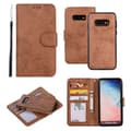 Samsung Galaxy S10e - (2 in 1) Plånboksfodral (LEMAN) Brun