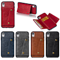 Miniatyrbillede 2 af 11: iPhone XR - Professionellt Retro Skyddsskal med Kortfack Grå Grå