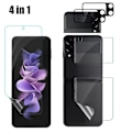 Miniatyrbillede 10 af 11: 3-PACK 4in1 Z Flip 4 Hydrogel Skärmskydd & 2.5D Kameralinsskydd Transparent