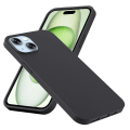 Pikkukuva 1 / 11: iPhone 15 PLUS - Mattbehandlat Skyddsskal med Stötdämpande Silikon Svart Black