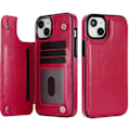 Pikkukuva 1 / 11: Kestävä nahkakotelo iPhone 15 Plus -puhelimeen Rosa