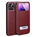 Miniatyrbilde 2 av 11: iPhone 16 Pro Max - Tidlöst Skalskydd i Läder & TPU Kaffe
