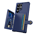 Miniatyrbillede 1 af 11: Samsung Galaxy S24 Ultra - Elegant Plånboksfodral Läder i Snygga Färgval Marinblå