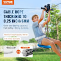 Miniatyrbild 3 av 4: Zipline Kit -VEVOR-48,8m Zipline för barn och vuxna - för trädgården Bakgård utomhus