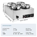 Miniatyrbild 2 av 6: Soup Warmer 4 x 7 L-VEVOR-Elektrisk Soup Station 1500 W-Anti-Dry Burning and Reset Button, Bufférestaurang
