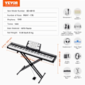 Miniatyrbild 2 av 6: Keyboard Digital Piano - VEVOR - 88 halvviktade tangenter - med justerbart stativ, inbyggda högtalare, Sustain Pedal