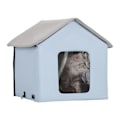 Miniatyrbild 1 av 6: Uppvärmt katthus-VEVOR-Utehuskattkennel med värmekudde, justerbar temperatur för att hålla sig varm-Blå-S