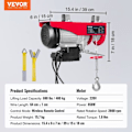 Miniatyrbild 3 av 4: Elektrisk vinschlyft 400 KG - VEVOR - Kabellyft 850 W Vinschlyft 10 m/min