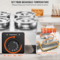 Miniatyrbild 4 av 6: Soup Warmer 4 x 7 L-VEVOR-Elektrisk Soup Station 1500 W-Anti-Dry Burning and Reset Button, Bufférestaurang