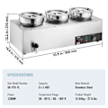 Miniatyrbild 2 av 6: Soup Warmer 3 x 7 L-VEVOR-Elektrisk Soup Station 1200 W-Anti-Dry Burning and Reset Button, Bufférestaurang