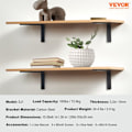 Miniatyrbild 2 av 6: Hyllfästen-VEVOR-256 x 155 mm-4 stycken-5 mm tjocka mattsvarta L-formade hyllfästen