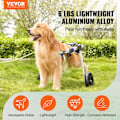 Miniatyrbild 3 av 6: Rullstol-VEVOR- för hund 2 hjul för bakben, lättviktsrullstol för husdjur