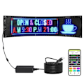 Miniatyrbild 1 av 4: LED-ljusskylt - VEVOR - Programmerbar LED-ljusskylt rullande displaypanel 83,5x20 cm, för butik, reklam