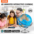 Miniatyrbild 3 av 6: Upplyst jordklot med stativ-VEVOR-AR Interactive-254mm-Rotation-LED-Heavy Metal Base-Android- eller iOS-enheter