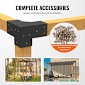 Miniatyrbild 6 av 6: Pergola Support Kit-VEVOR-220 x 220 x 152 mm-Trästolpsstöd för snickerier, terrasspergolor