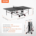 Miniatyrbild 2 av 6: Ping Pong Bord-VEVOR-All Weather Bärbart Aluminium Vikbart Bordtennisbord med Quick Release Net
