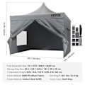Miniatyrbild 2 av 4: Pop up Gazebo - VEVOR - Pop-up Gazebo tält med markis 304,8x304,8 cm Mörkgrå sidoväggar