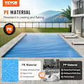 Miniatyrbild 2 av 5: Solskydd för pool-VEVOR-12,19 x 6,10 m-Rektangulära solskydd för pool-för uppvärmning Vatten-blått