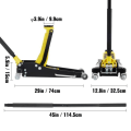 Miniatyrbild 2 av 4: Hydraulisk golvjack - VEVOR - 3 T lågprofil hydraulisk rullande domkraft