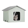 Miniatyrbild 1 av 6: Uppvärmt katthus-VEVOR-Utehuskattkennel med värmekudde, justerbar temperatur för att hålla sig varm-Grön-M