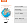Miniatyrbild 2 av 6: Upplyst jordklot med stativ-VEVOR-AR Interactive-254mm-Rotation-LED-Heavy Metal Base-Android- eller iOS-enheter