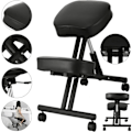 Miniatyrbild 1 av 4: Ergonomisk knäpall VEVOR 120 kg Justerbar sits knästödsstol på hjul 53-71 cm Svart