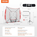 Miniatyrbild 2 av 4: Baseballträning - VEVOR - 244x211 cm, 7,1 kg, med bågram, bärväska, Strike Zone, Ball, Batting Tee