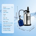 Miniatyrbild 2 av 4: Avloppslyftspump - VEVOR - 550 W 158 L-min Avloppspump - med utloppsadapter